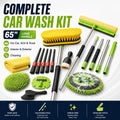 65'' Car Wash Brush with Long Handle,Car Wash Kit with Tire Brush,Tower,Window Squeegee,Chenille Microfiber,Car Detailing Brushes,Car Cleaning Brush Kit Supplies for Car,Truck,SUV,RV