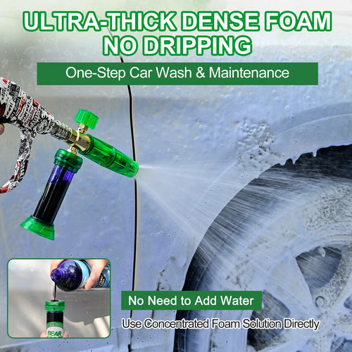BEAR FORCE Pressure Washer Gun 3000 PSI with Magnetic Connection Foam Cannon 32oz/ 1L & Orifice Nozzle 1.10mm, Adjustable Foam Blaster, Power Washer Spray Gun with 3/8'' Swivel Quick Connect, M22-15mm Connector, Car Wash